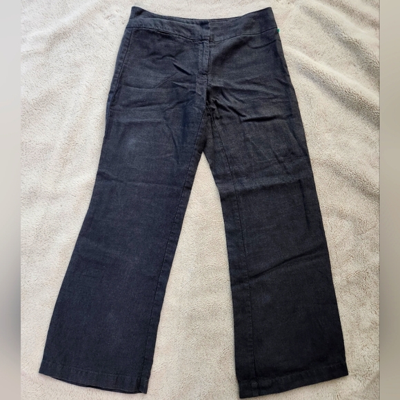 Eileen Fisher Charcoal Trousers. Linen Blend Wide Leg . Size ps. Very Roomy - Picture 1 of 3